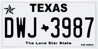 TX license plate DWJ3987