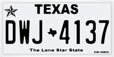 TX license plate DWJ4137