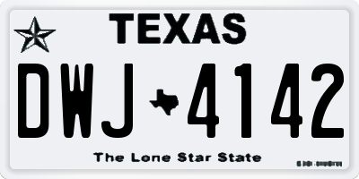 TX license plate DWJ4142