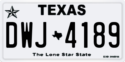 TX license plate DWJ4189
