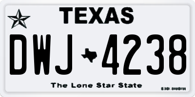 TX license plate DWJ4238