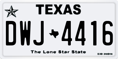TX license plate DWJ4416