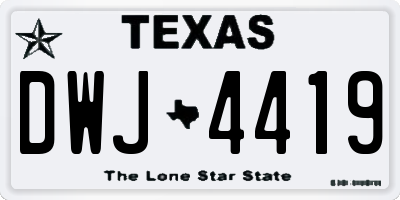 TX license plate DWJ4419