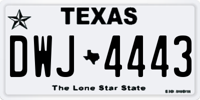 TX license plate DWJ4443