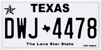 TX license plate DWJ4478