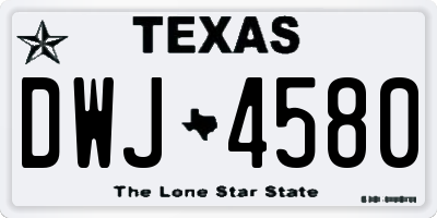 TX license plate DWJ4580