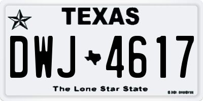TX license plate DWJ4617