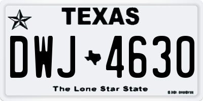 TX license plate DWJ4630