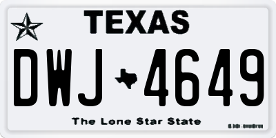 TX license plate DWJ4649