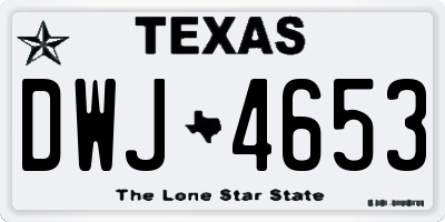 TX license plate DWJ4653