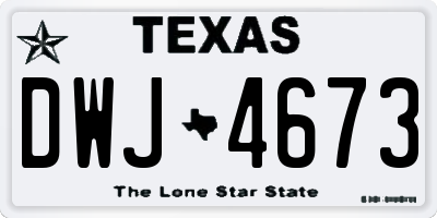 TX license plate DWJ4673