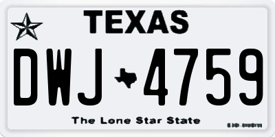 TX license plate DWJ4759