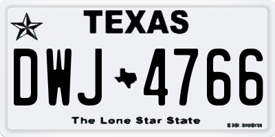 TX license plate DWJ4766