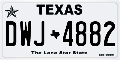 TX license plate DWJ4882