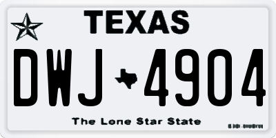 TX license plate DWJ4904