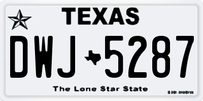 TX license plate DWJ5287