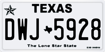 TX license plate DWJ5928