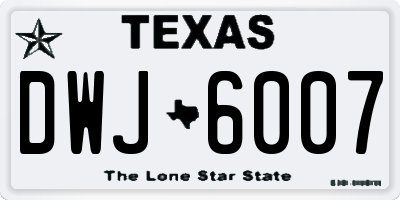 TX license plate DWJ6007