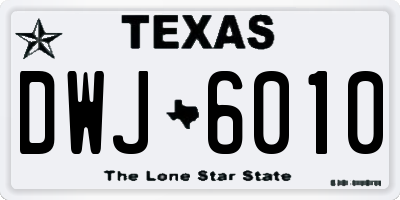 TX license plate DWJ6010