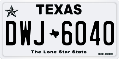 TX license plate DWJ6040