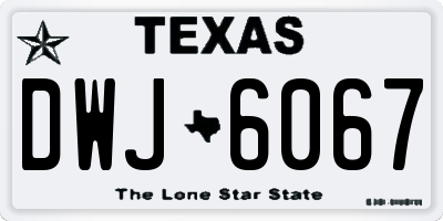 TX license plate DWJ6067
