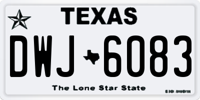 TX license plate DWJ6083