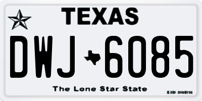 TX license plate DWJ6085