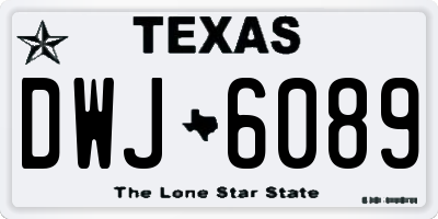 TX license plate DWJ6089