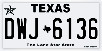 TX license plate DWJ6136