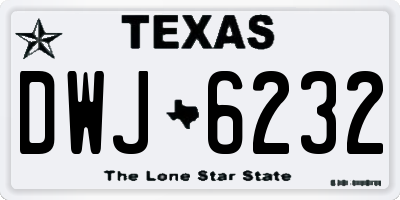 TX license plate DWJ6232
