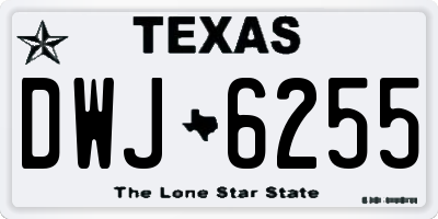 TX license plate DWJ6255