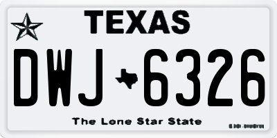 TX license plate DWJ6326