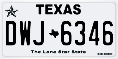 TX license plate DWJ6346