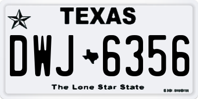 TX license plate DWJ6356
