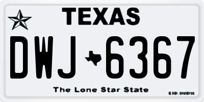TX license plate DWJ6367