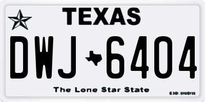 TX license plate DWJ6404