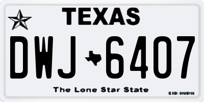 TX license plate DWJ6407