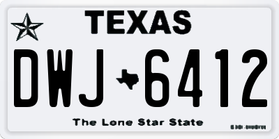 TX license plate DWJ6412