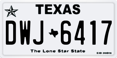 TX license plate DWJ6417