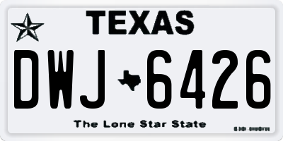 TX license plate DWJ6426