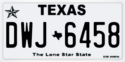TX license plate DWJ6458