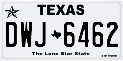 TX license plate DWJ6462