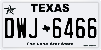 TX license plate DWJ6466