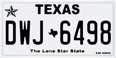 TX license plate DWJ6498