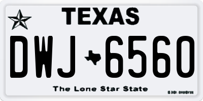 TX license plate DWJ6560
