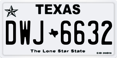 TX license plate DWJ6632