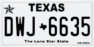 TX license plate DWJ6635