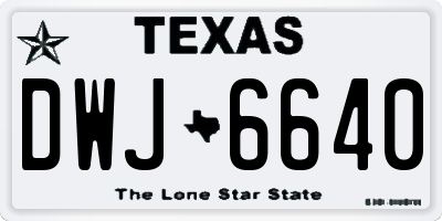 TX license plate DWJ6640