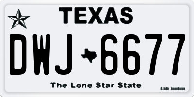 TX license plate DWJ6677