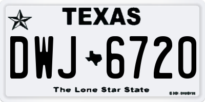 TX license plate DWJ6720